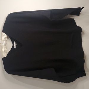 Black V Neck Bat Wing Sweater